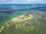 Private island near Marathon in the Florida Keys with the seven mile bridge in the background