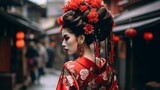 Japanese geisha on the street