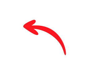 Poster - Red curved arrow icon sign. Arrow icon for your web site design, logo, app, UI. Arrow indicates the direction symbol vector design and illustration.


