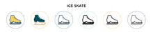 Ice Skate Icon In Filled, Thin Line, Outline And Stroke Style. Vector Illustration Of Two Colored And Black Ice Skate Vector Icons Designs Can Be Used For Mobile, Ui, Web