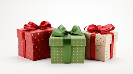 Poster - gift box with ribbon isolated on background created with Generative AI technology