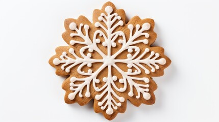 Wall Mural - Star shape christmas gingerbread isolated on white background created with Generative AI technology