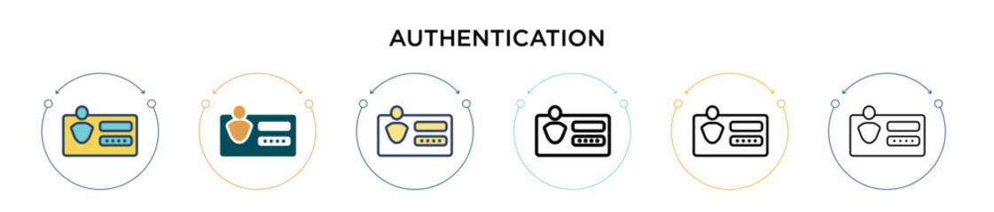 Poster - authentication icon in filled, thin line, outline and stroke style. vector illustration of two color