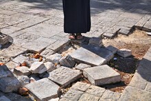 Dangerous Sidewalk In Jerusalem, Israel