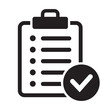 © Maksim - Clipboard with check mark icon isolated on background. Checklist sign symbol for web site and app design.