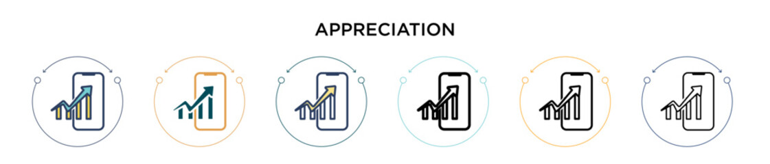 Poster - appreciation icon in filled, thin line, outline and stroke style. vector illustration of two colored
