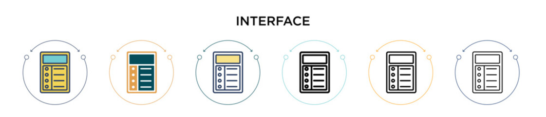 Poster - interface icon in filled, thin line, outline and stroke style. vector illustration of two colored an