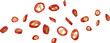 © Arasigner - 3d render falling red chilli slices