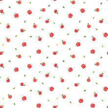 Cartoon Apple Fruit Seamless Vector Pattern