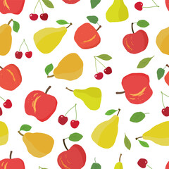 Wall Mural - Fruit seamless colorful vector pattern