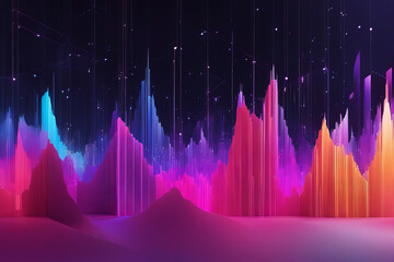 Wall Mural - an abstract art concept of big data their connections spreading in space, the painting resembles a m