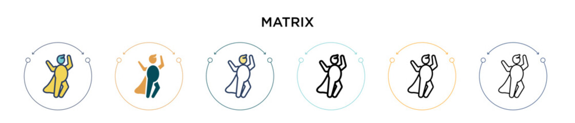 Poster - matrix icon in filled, thin line, outline and stroke style. vector illustration of two colored and b