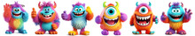 Colorful Furry And Cute Monster Dancing And Waving 3D Render Character Cartoon Style Isolated On Transparent Background