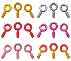 Poster - Set of search icons or magnifier isolated on transparent background for business, investigations and detective search in 3d rendering.