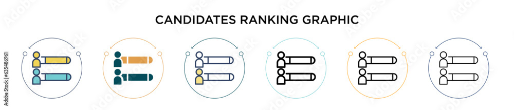 Candidates ranking graphic icon in filled, thin line, outline and ...