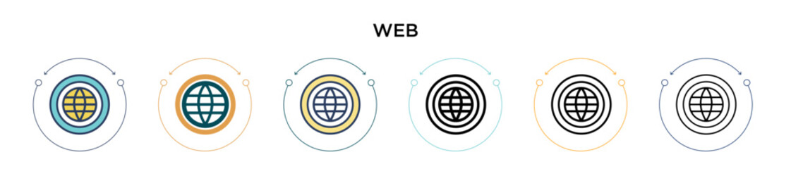 Poster - web icon in filled, thin line, outline and stroke style. vector illustration of two colored and blac