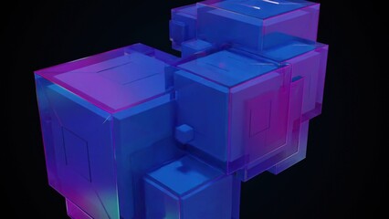 Aufkleber - Glass digital cubes