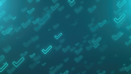 Poster - Glowing Tick symbols