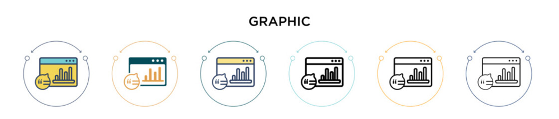 Poster - Graphic icon in filled, thin line, outline and stroke style. Vector illustration of two colored and black graphic vector icons designs can be used for mobile, ui, web