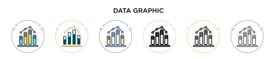 Poster - data graphic icon in filled, thin line, outline and stroke style. vector illustration of two colored