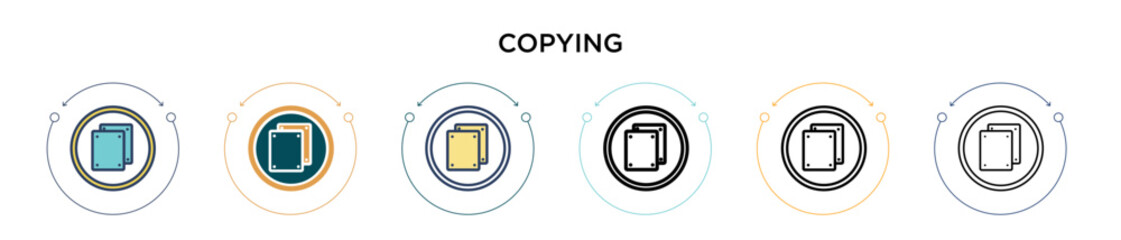 Poster - copying icon in filled, thin line, outline and stroke style. vector illustration of two colored and 