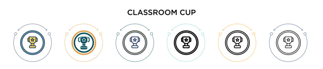 Wall Mural - Classroom cup icon in filled, thin line, outline and stroke style. Vector illustration of two colored and black classroom cup vector icons designs can be used for mobile, ui, web