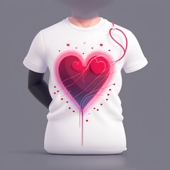 Poster - pink t shirt with heart