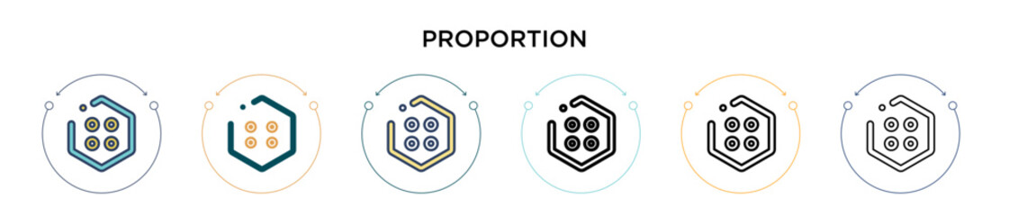 Wall Mural - proportion sign of four points icon in filled, thin line, outline and stroke style. vector illustrat