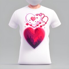 Poster - white t shirt with heart