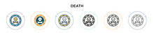 Death Icon In Filled, Thin Line, Outline And Stroke Style. Vector Illustration Of Two Colored And Black Death Vector Icons Designs Can Be Used For Mobile, Ui, Web