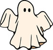 Retro Ghost Halloween t-shirt design. Cute cartoon. vintage illustration