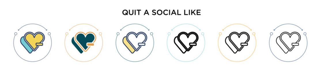 Poster - quit a social like icon in filled, thin line, outline and stroke style. vector illustration of two c