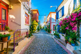 Fototapeta Uliczki - Bozcaada streets view. Bozcaada is populer tourist attraction in Aegean Sea.