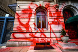 Fototapeta  - Russian Consulate in NYC Painted Red