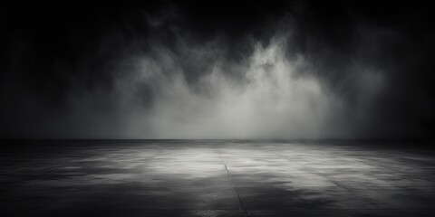 Aufkleber - Panoramic view of abstract fog. White clouds, fog or may move on a black background.