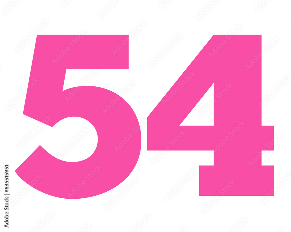 number 54 icon pink color sign symbol numbers for design elements ...