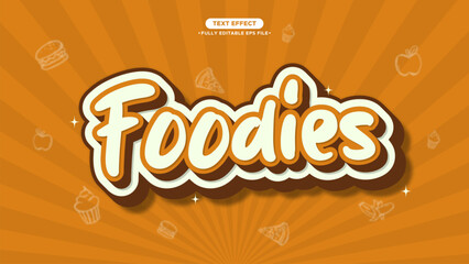 Poster - Foodies Logotype Vector Text Effect Fully Editable Text and Font	