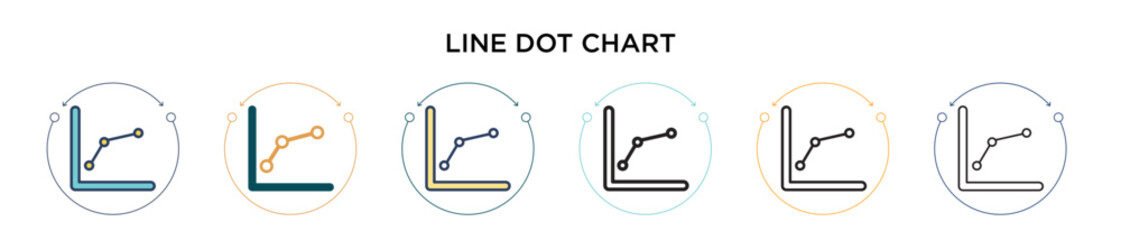 Poster - Line dot chart icon in filled, thin line, outline and stroke style. Vector illustration of two colored and black line dot chart vector icons designs can be used for mobile, ui, web
