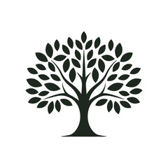 Wall Mural - tree logo, tree of life icon on white background. vector illustration