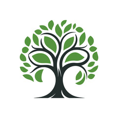 Wall Mural - tree logo, tree of life icon on white background. vector illustration