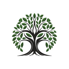 Wall Mural - tree logo, tree of life icon on white background. vector illustration
