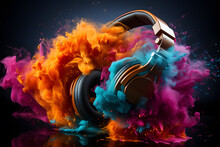 Headphones Music In Smoke