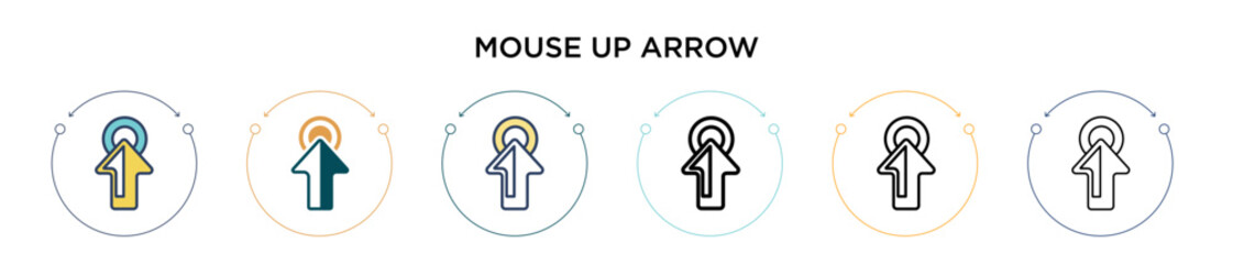 Poster - mouse up arrow icon in filled, thin line, outline and stroke style. vector illustration of two color