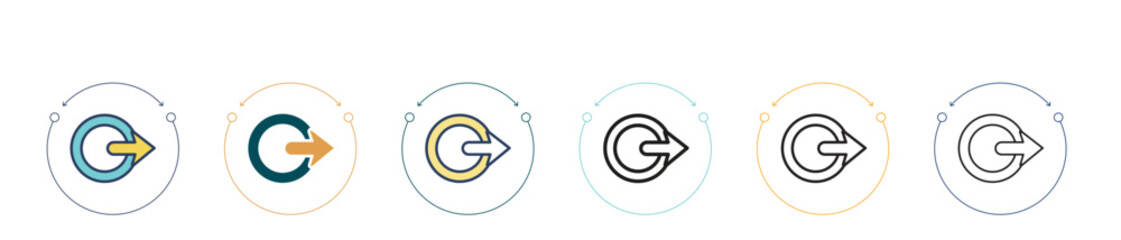 Poster - logout icon in filled, thin line, outline and stroke style. vector illustration of two colored and b