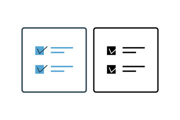 Poster - Checklist Icon. Icon related to assessment. solid icon style. Simple vector design editable