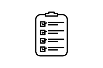 Poster - Clipboard checklist Icon. Icon related to assessment. line icon style. Simple vector design editable