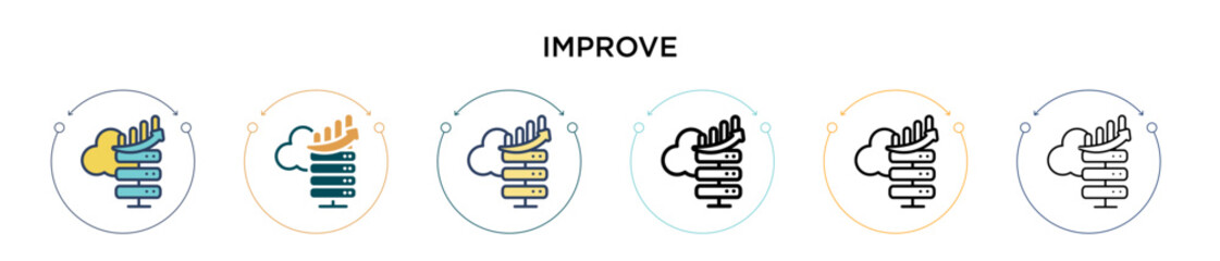 Poster - improve icon in filled, thin line, outline and stroke style. vector illustration of two colored and 