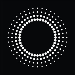 Poster - Halftone dots in circle form, logo. Vector flat illustration on white bakground..eps