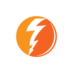 Sticker - Flash thunderbolt Template vector icon illustration