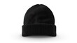 © pvl0707 - Black men's knitted hat isolated on white background. created with Generative AI technology